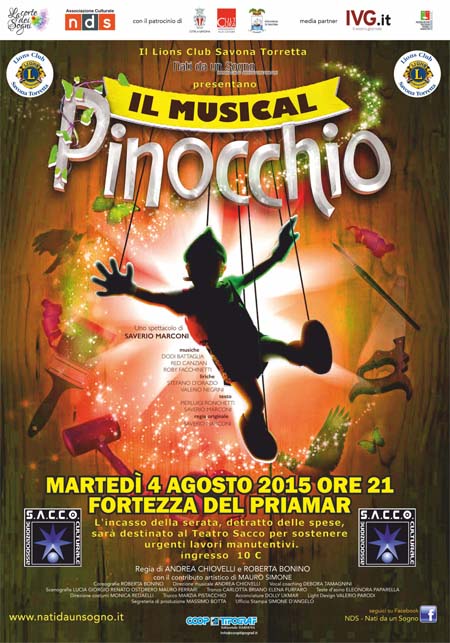 PINOCCHIO – MARTEDÌ 4 AGOSTO ALLE ORE 21.00