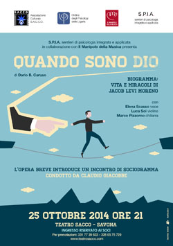 QUANDO SONO DIO – SABATO 25 OTTOBRE ALLE ORE 21.00 