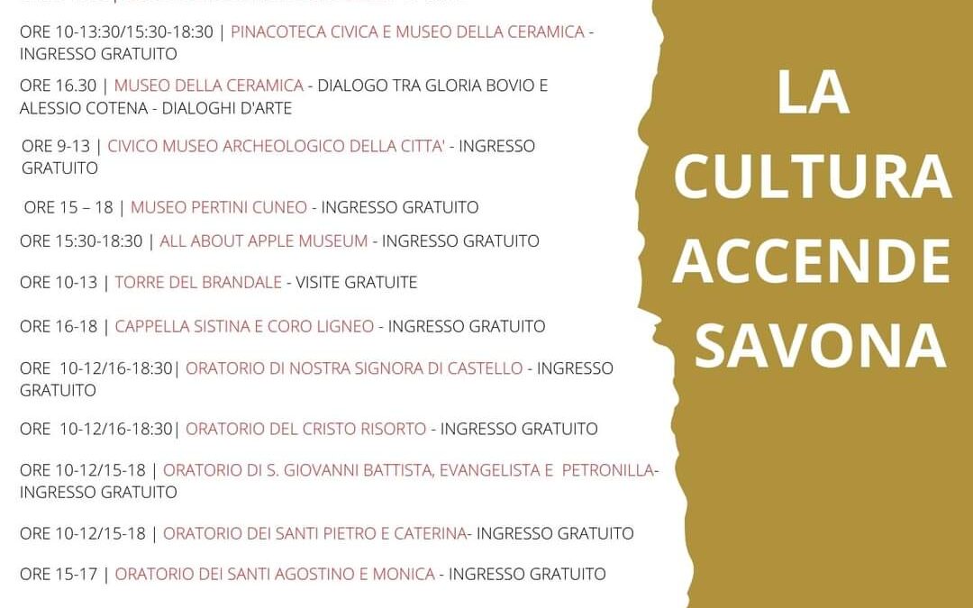 La Cultura accende Savona – giovedì 30 dicembre ore 21.00